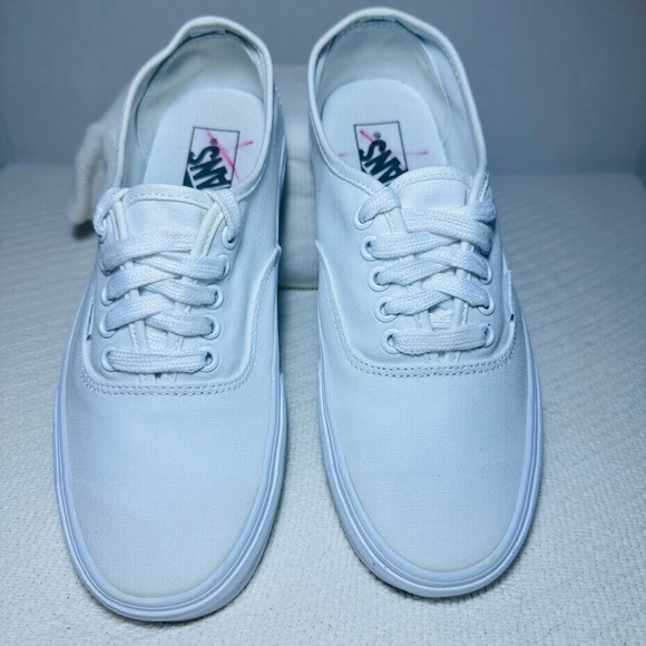 Vans Unisex White Canvas Sneakers - Picture 3 of 8